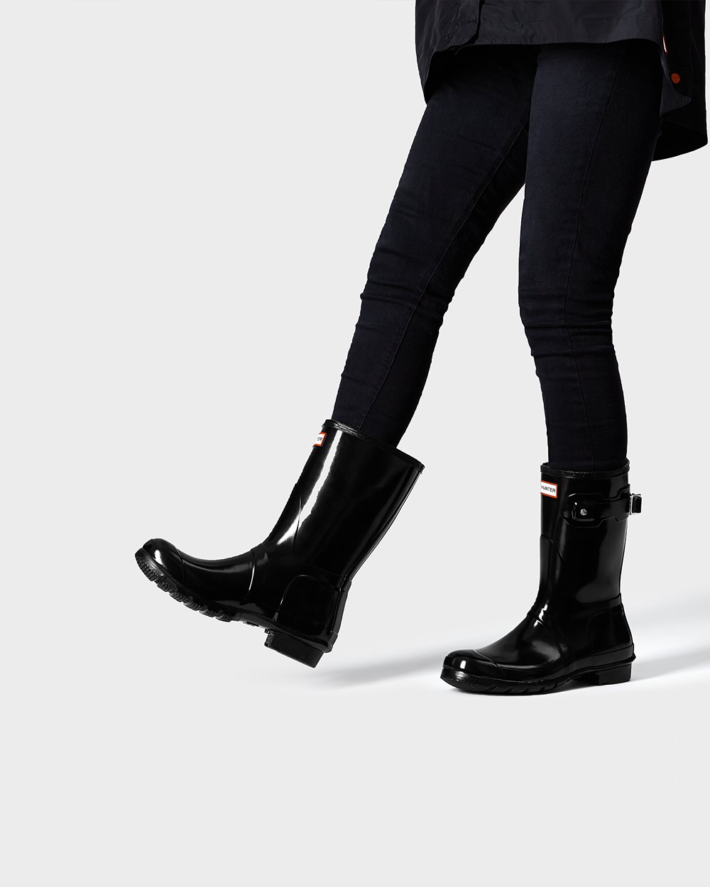 Galochas Curtas Hunter Feminina Pretas - Original Gloss - 02ZCVASGR
